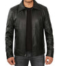 Genuine Black Lamb Skin Leather Jacket For Men.